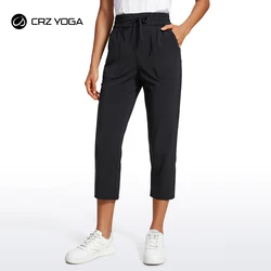 CRZ YOGA Lightweight Capri Pants for Women Cropped Casual Lounge Work Athletic Travel Pants with Pockets Quick Dry