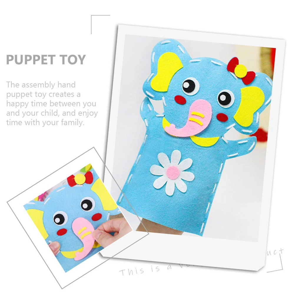 8 Sets DIY Animal Hand Puppet Educational Non-woven Children Manual Lovely Making Fabric