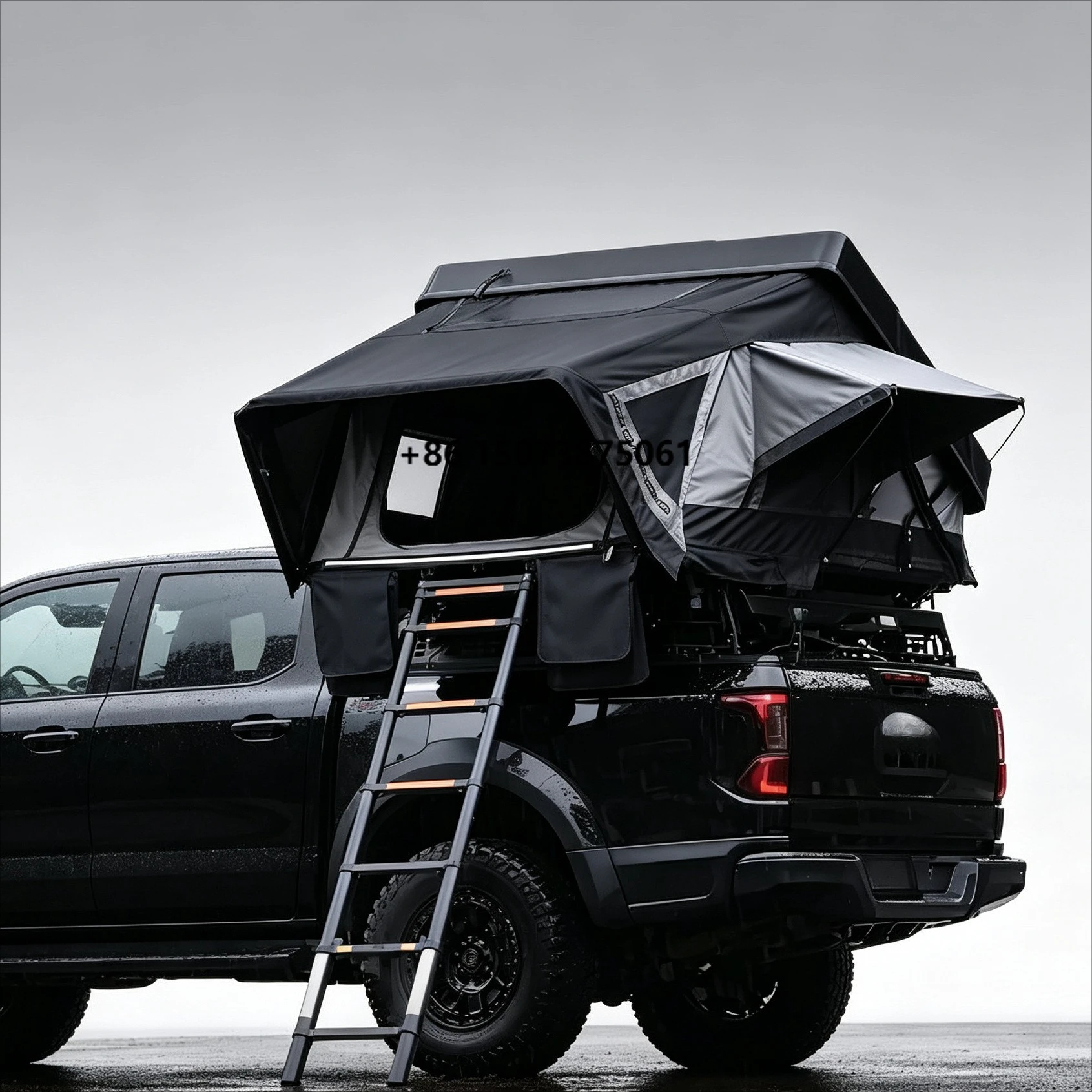 Durable Retractable Hard Shell Roof Tent With Awning Clear Window for Overland Road Trip Romantic Camping