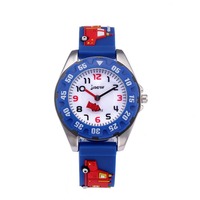 3D Cartoon PVC Blue Strap Boy's Watch Casual Quartz Digital Dial Clock for Girls Student Watch Birthday Gift