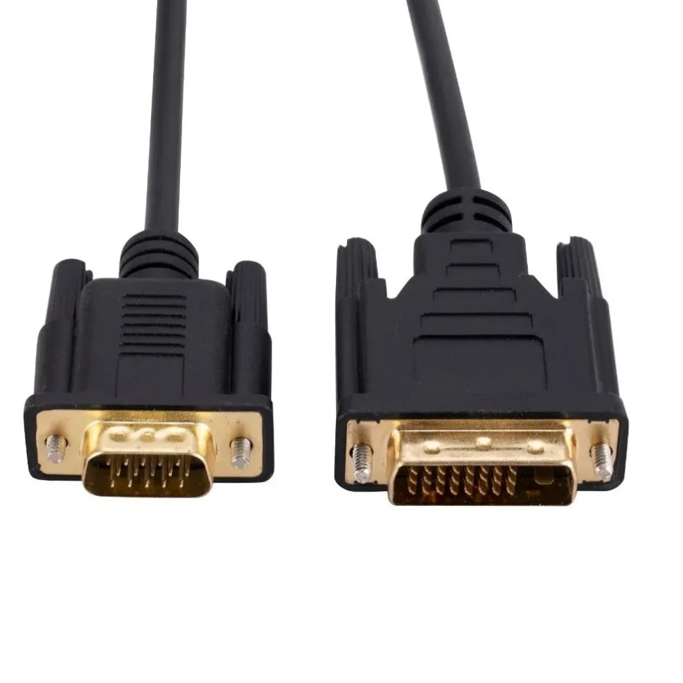 24 + 1 DVI męski do VGA konwerter kabel męskie DVI do VGA Adapter wsparcie 1080P 24 + 5 DVI do kabel VGA dla projektor PC HDTV adaptera