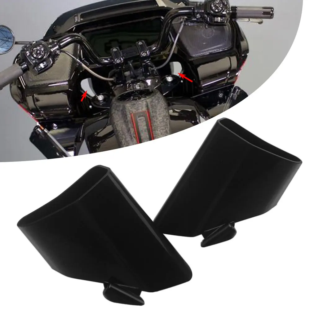 1pair Motorcycle Inner Fairing Air Duct Made Of High Quality Abs Plastic Inner Fairing Double Lamp 23 Years Black Fit For Harley