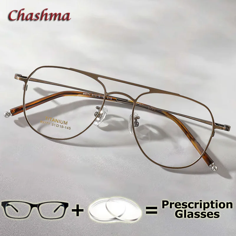 Chashma Prescription Glasses Pure Titanium Eyewear Anti Blue Myopia Presbyopia Lenses Classic Design Men Eyeglasses