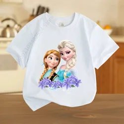 Cute Frozen Child Clothes Kids Summer Fashion Elsa Cotton T-shirt Baby Tee Boys Cartoon Tshirts Toddler Girls Short Sleeve Tops