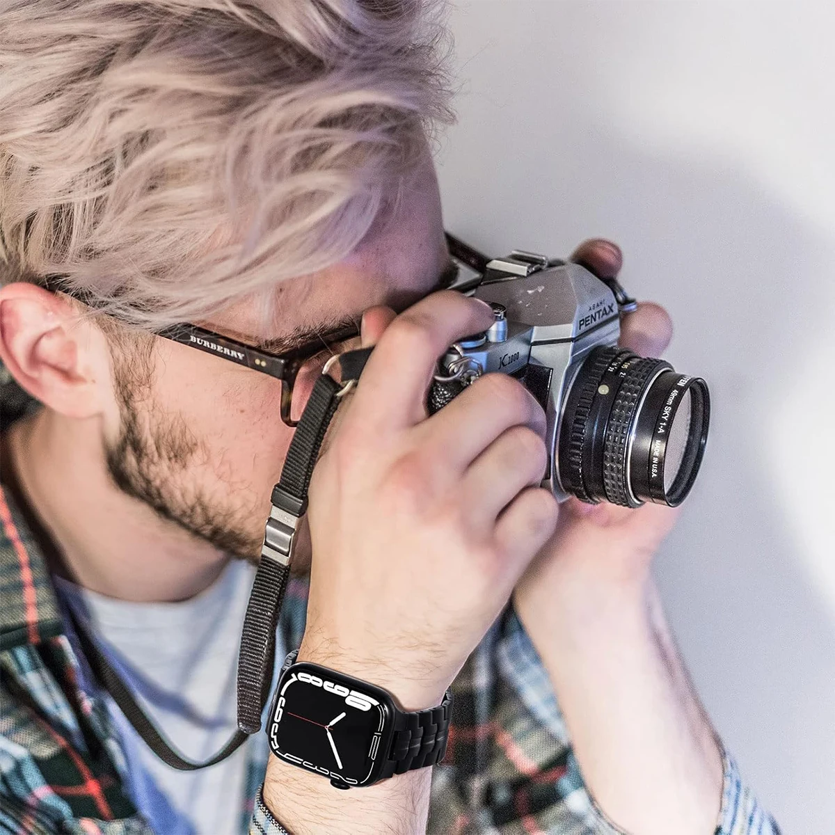 Pulseira de aço inoxidável para apple watch 10 9 8 7 6 5 se iwatch pulseira ultra 2 49mm 46mm 45mm 44mm 42mm 41mm 40mm pulseira de ligação de metal