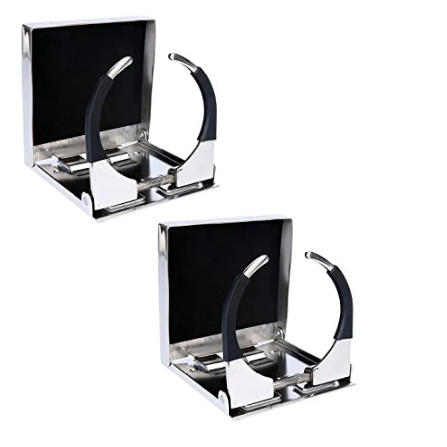 

Amarine Made 2-Pack Stainless Steel Folding Cup Holders Adjustable Folding Drink Holders 3-3/8" Diameter with Screws for RV Boa