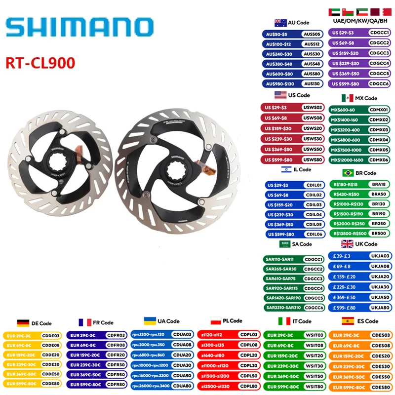 Shimano RT-CL900 Brake Rotor CENTER LOCK ICE TECHNOLOGIES FREEZA 140mm 160mm ULTEGRA XTR DURA-ACE Original Shimano Bike Parts