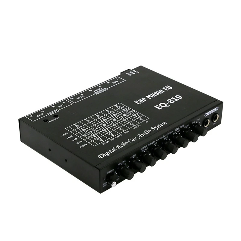 EQ-819 Car Equalizer Multifunctional Car Audio EQ Tuning Crossover Amplifier Parametric Equalizer