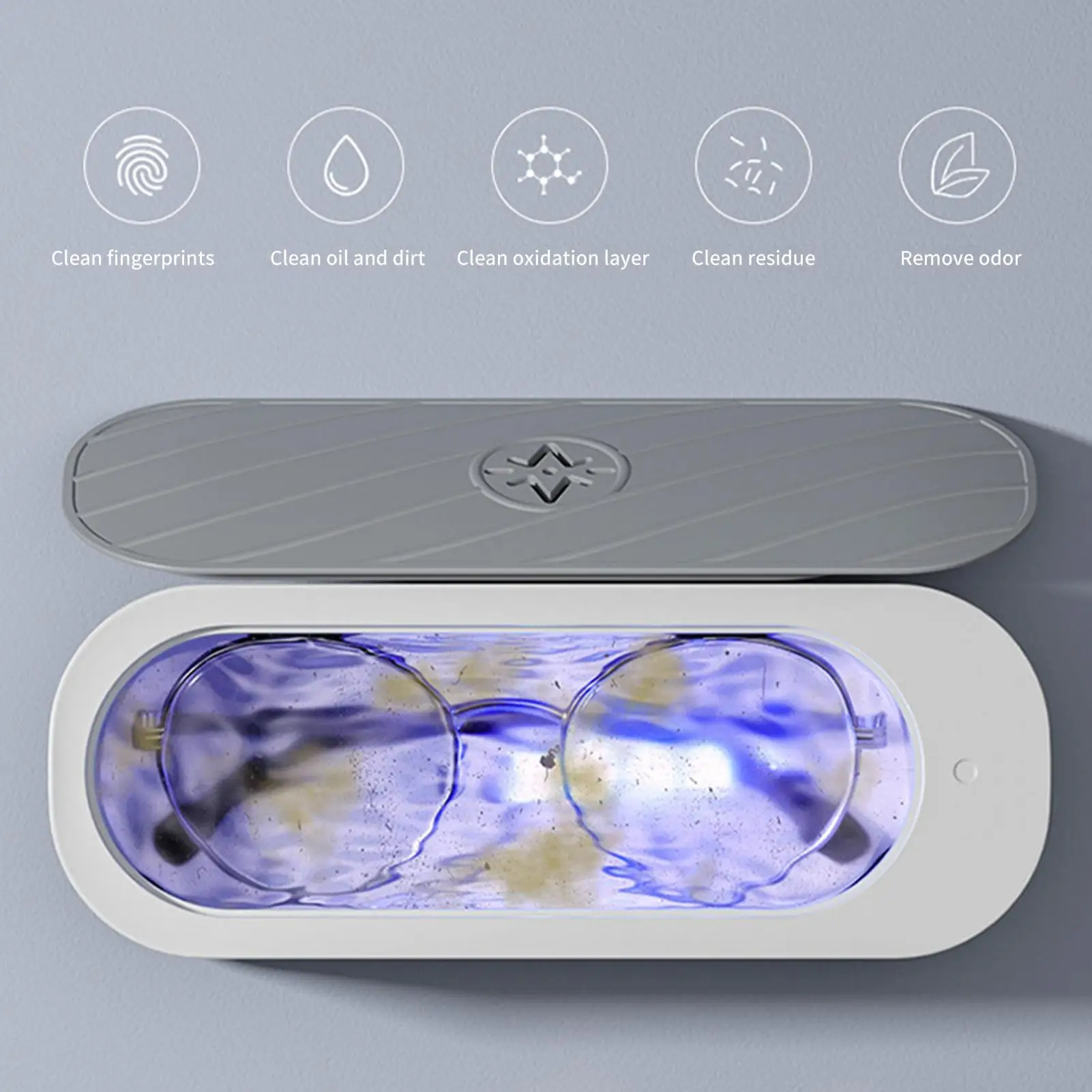 USB Rechargeable Ultrasonic Cleaner Jewelry Glasses Watch Ring Cleaner 45KHz Cordless High-Frequency Vibration Machine For Rings