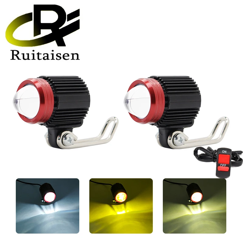 

Ruitaisen Motorcycle LED Spotllight Bicycle Headlight Auxiliary Fog Light Lamp LED accesorios para moto for Offroad ATV 4x4