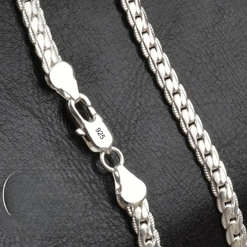 Heiß begehrte 18K vergoldete/925 Silber 6mm Vollkette 8/18-24 Zoll für Damen, Herren, Partys, Mode, Hochzeit, Verlobung, Schmuck – Detail 3