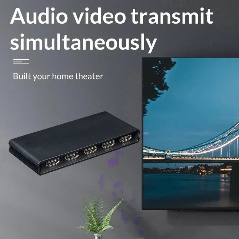 4K 60 هرتز 5x1 HDMI التبديل الجلاد/1x4 HDMI الفاصل ثلاثية الأبعاد HDR محول الفيديو ل PS4 PS5 TV Box الكمبيوتر المحمول إلى شاشة التلفزيون العارض #4