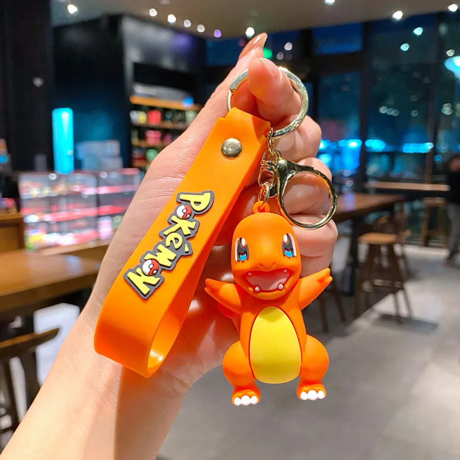Anime japonés dibujos animados Pikachu Charmander Zenigame Pokemon muñeca llavero mochila accesorios lindo elfo mascotas Unisex Otaku divertido
