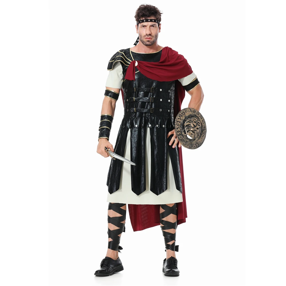 

Spartan Warrior Costume for Men Medieval Roman Gladiator Uniforms