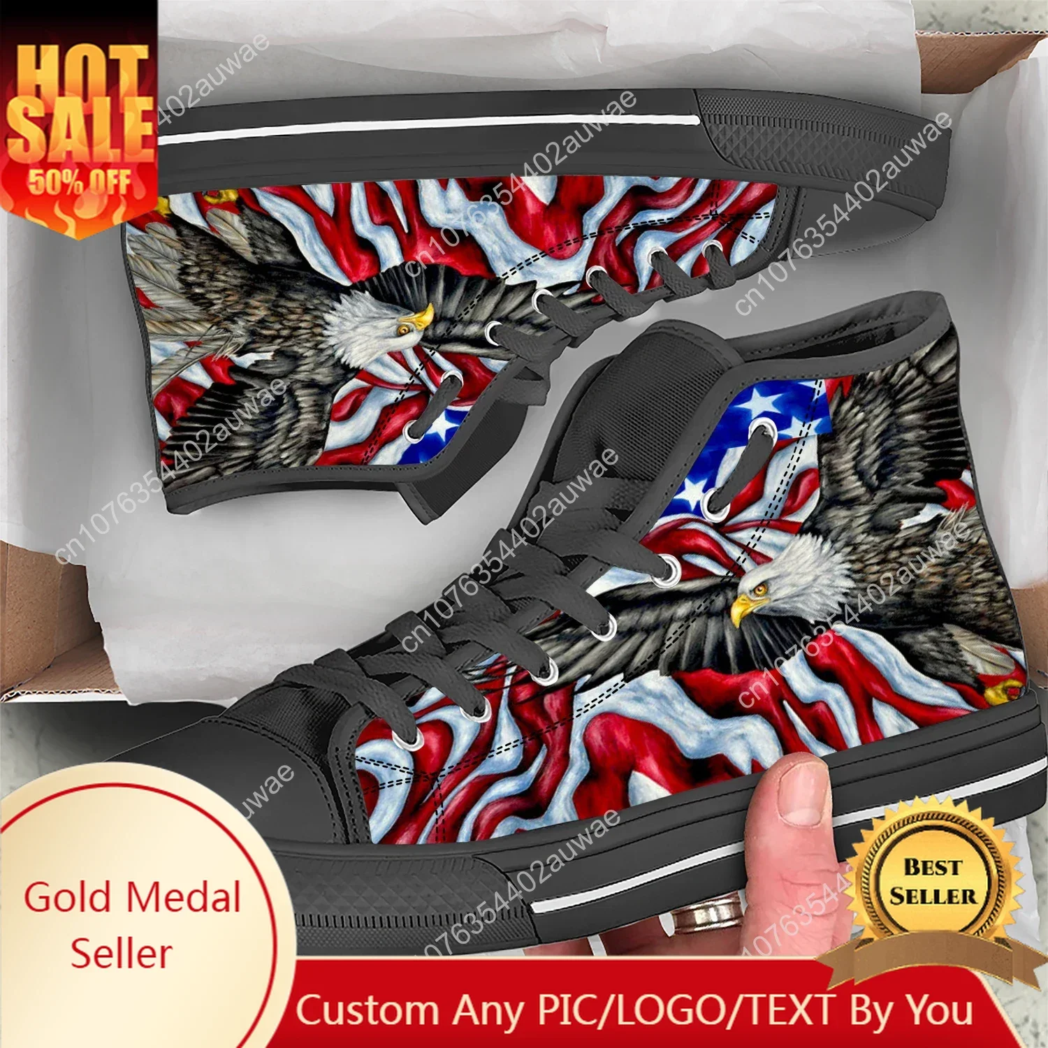 

Hot New USA US American America Flag Eagle Funny Running Sport Classic Shoes Casual Lightweight Print Men Women Fashion Sneakers