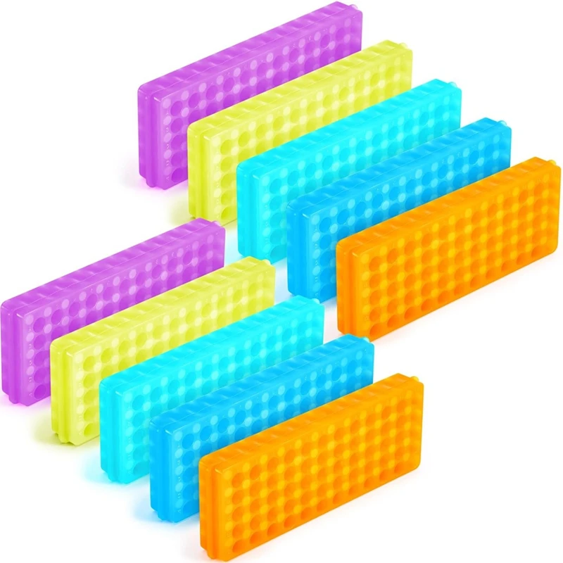 

10 Pcs Microcentrifuge Tube Rack Polypropylene Test Tube Holder Double For 0.5 Ml- 2 Ml Tube, 60 Holes Each, 5 Colors