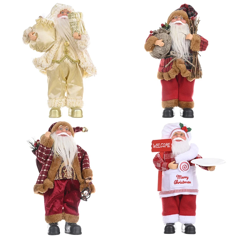 2024 Mini Figurines Christmas Creative Cloth Santa Claus Doll Mini Doll Toy Decoration New Fashion And Simple Home Decorations