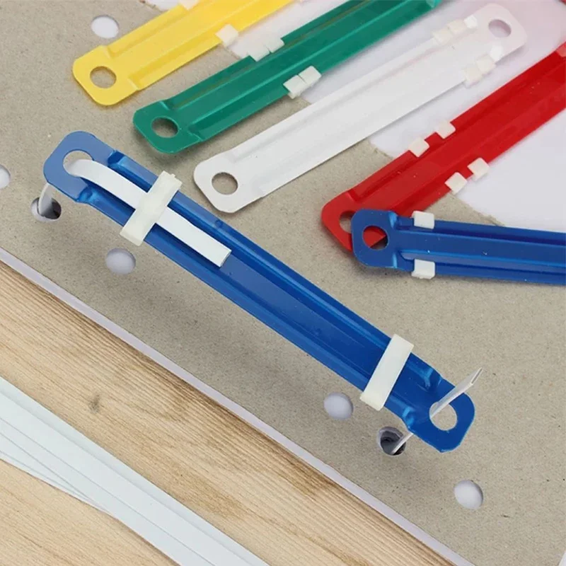 20Pcs Binding Clips File Paper Fasteners Plastic Binding Clip Two-Hole Loose-leaf Binder File Folder Binding Document Supplies