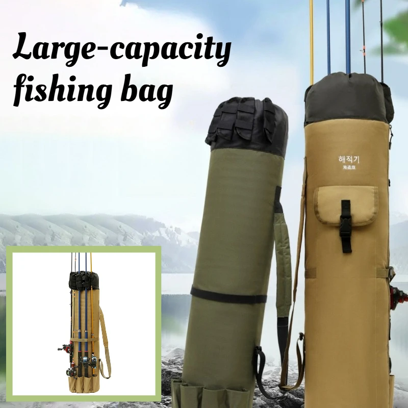

Сумка для хранения рыболовных снастей большой емкости, водонепроницаемая портативная сумка для удочек, многофункциональное рыболовное снаряжение, принадлежности для снастей