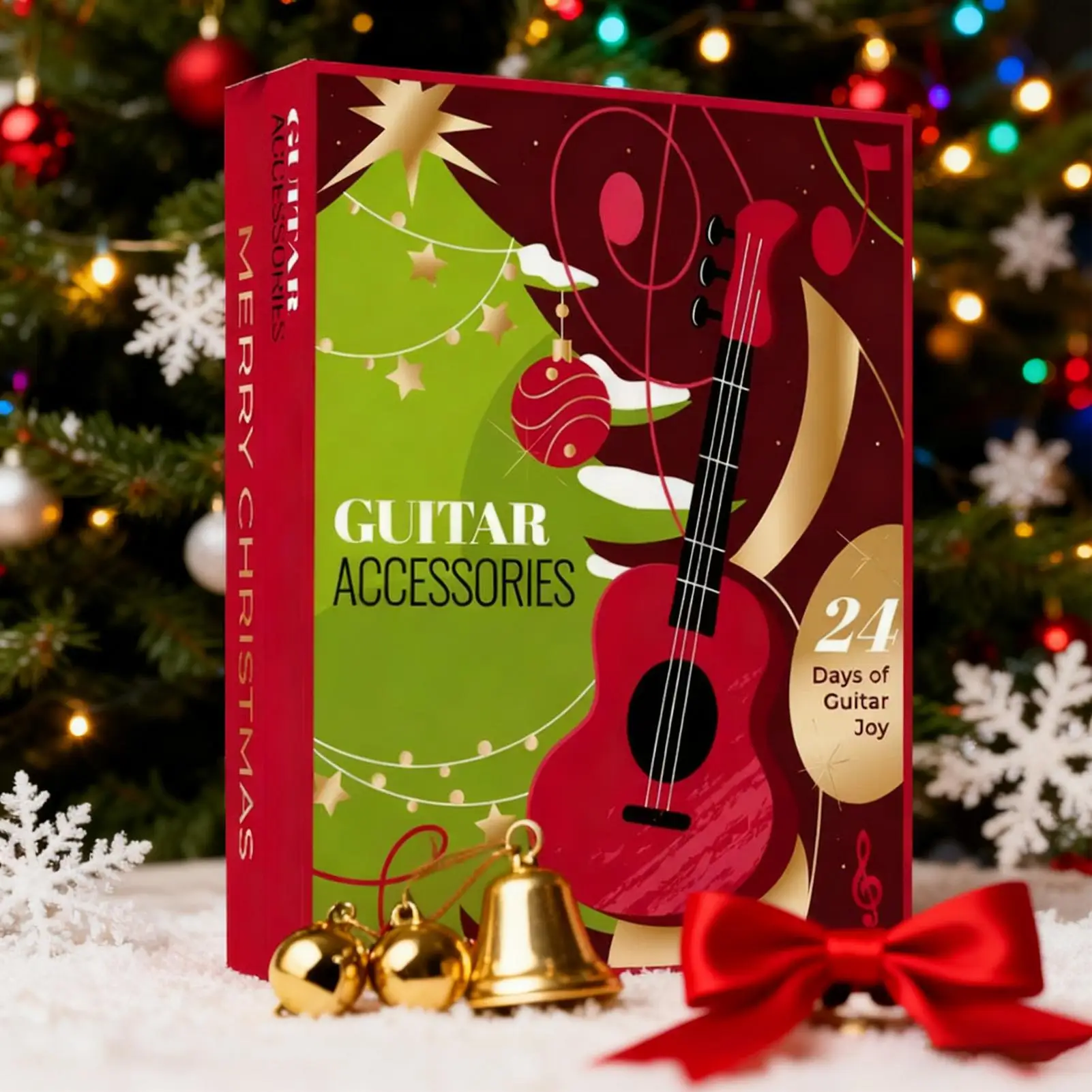 

Christmas Countdown Calendar 24 Days Guitar Accessories Advent Guitar Picks for Adult Teen Music Lover Bass Ukulele Playing