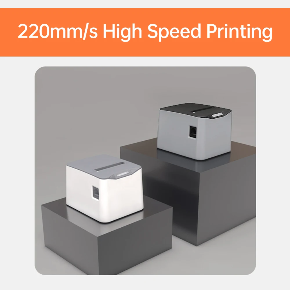 80mm USB Receipt Printer Efficient 220mm/s Wall Hanging Wireless Thermal Printer for Grocery Stores Wireless Printer