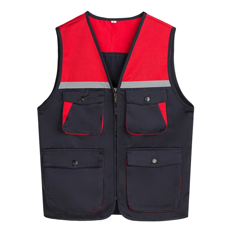 Customized Logo for High-End Work Clothes and Vests Labor Protection Advertising Activities Construction Vest Embroidery image 6