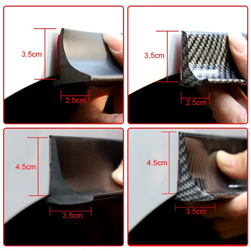 4.5/5.5 سنتيمتر * 1.5 متر سيارة المضادة للتصادم العالمي درابزين مضيئة عجلة أقواس الجناح المتوسع قوس الحاجب قطعة من نسيج الشفاه حامي غطاء #2