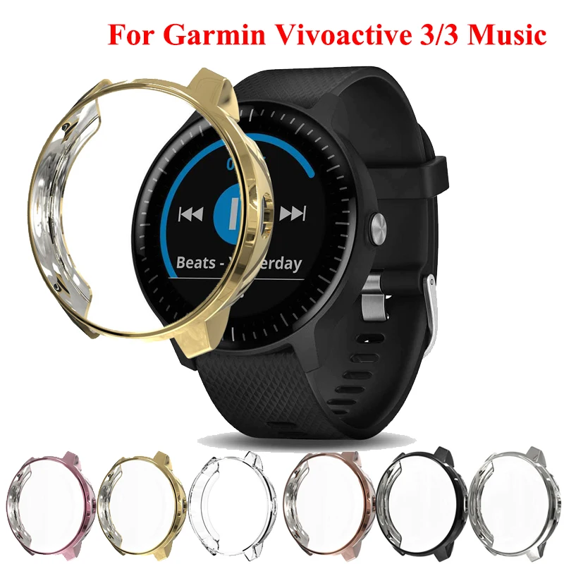 TPU Protector Bumper For Garmin Vivoactive 3 Screen Protective Case For Garmin Vivoactive 3/3 Music Watch Silicone Bumper Frame