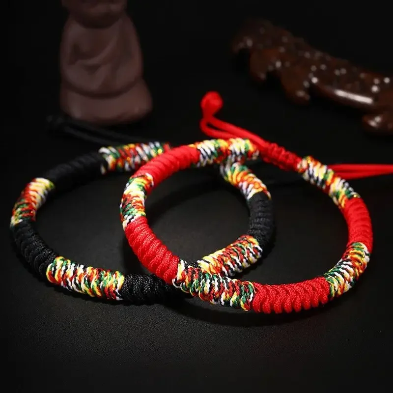 Dragon Year This Animal Year Red Rope Bracelet Tibetan Style Dorje Knot Hand-Woven Original Design Men's and Women's Ornament