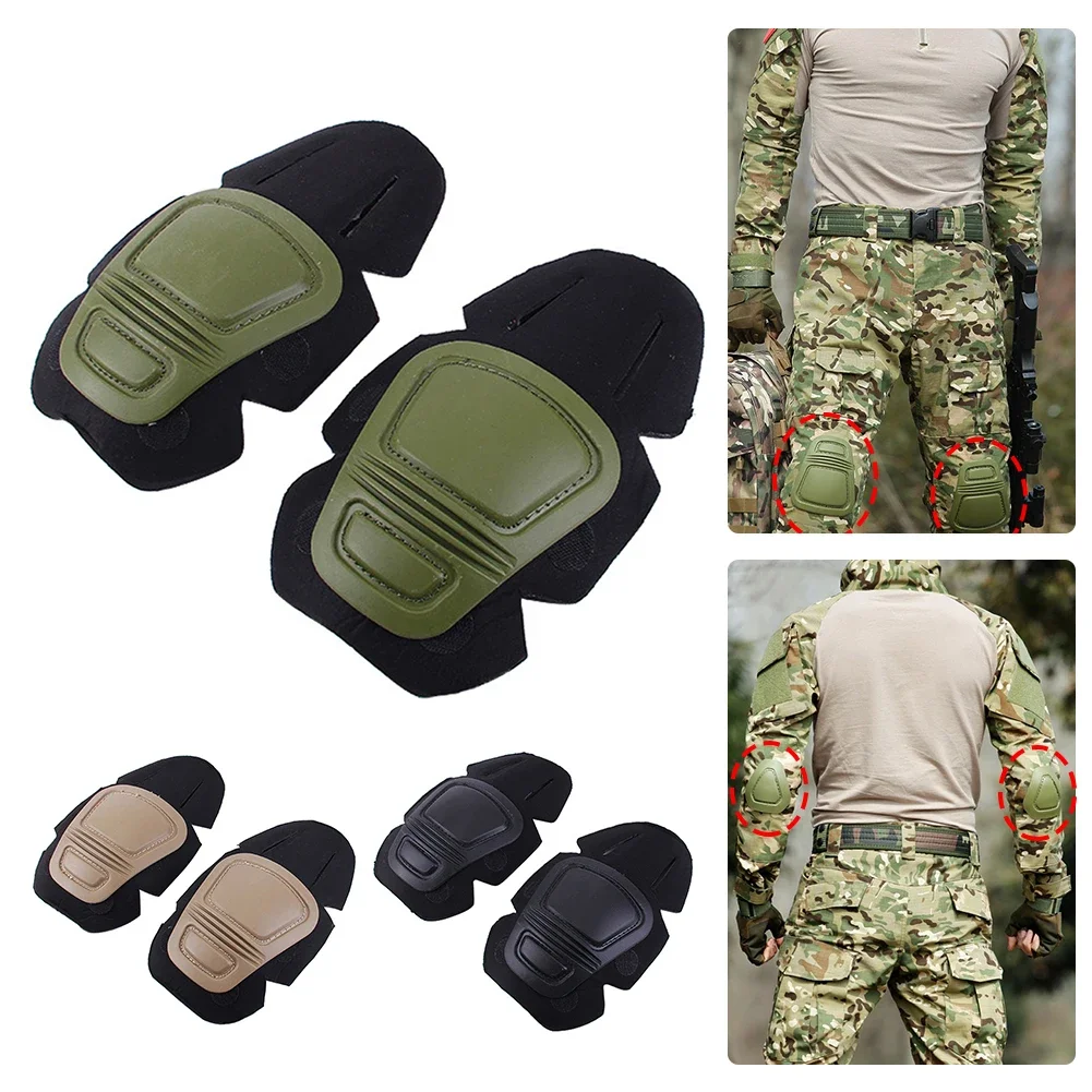 1Pair Tactical Frog Suit Knee Pads & Elbow Support Tactical Knee Protector Paintball Airsoft Kneepad Interpolated Knee Protector