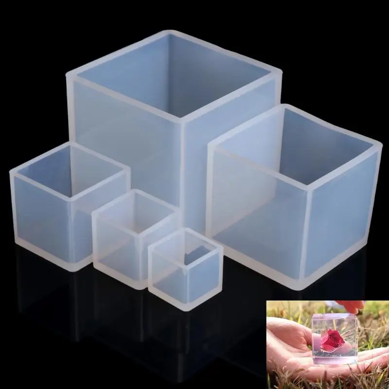 U75C Crystal Epoxi Resina Diy Decoración moho cubo pequeño Decoración moho silicona Decoración del hogar