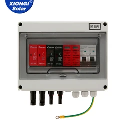 Solar photovoltaic PV Combiner Box With Lightning Protection 2input 1 out DC 600V Fuse MCB SPD Waterproof 2 string Box IP65