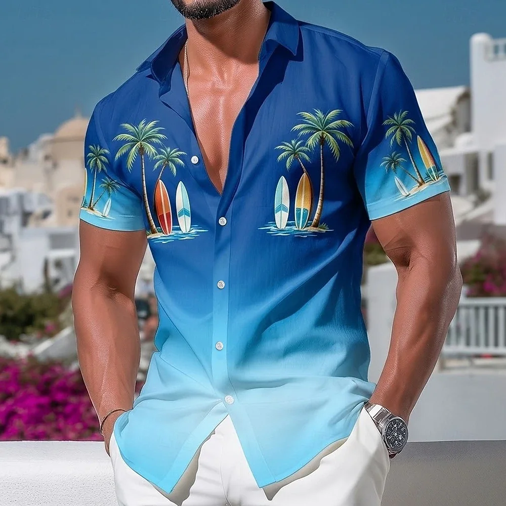 Men's Tropical Hawaiian Shirt 3D Print Summer Short Sleeve