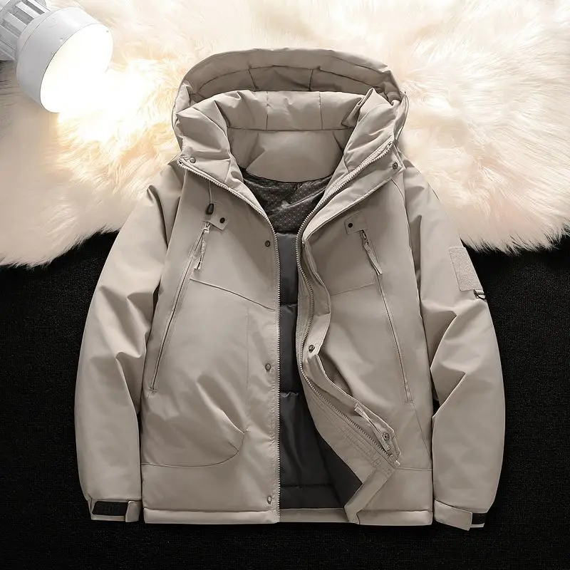 Thick cotton coat winter thickened cotton coat men's new trendy casual youth hooded jacket versatile cotton top women clothing