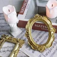 New Gold Vintage Photo Frame Art Jewelry Decorative Home Photography Background Shooting Props Mini Picture Frame Trinkets Frame