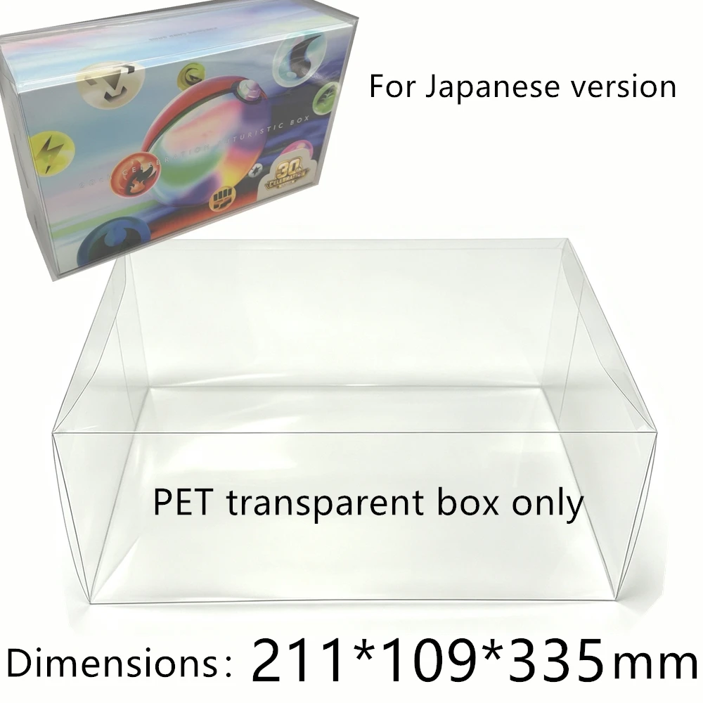Boîte de rangement transparente en PET pour cartes, étui de protection anti-poussière et transparent pour cartes à collectionner PTCG, boîte futuriste pour la 30e CÉLÉBRATION