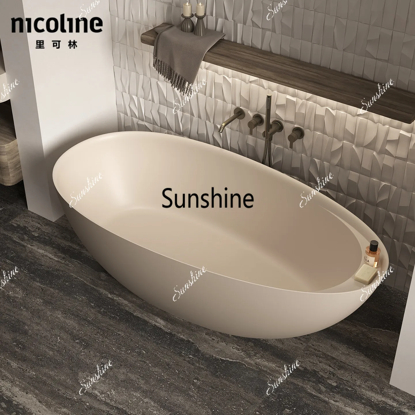 Separate artificial goose egg type household toilet bathtub hotel homestay bathroom