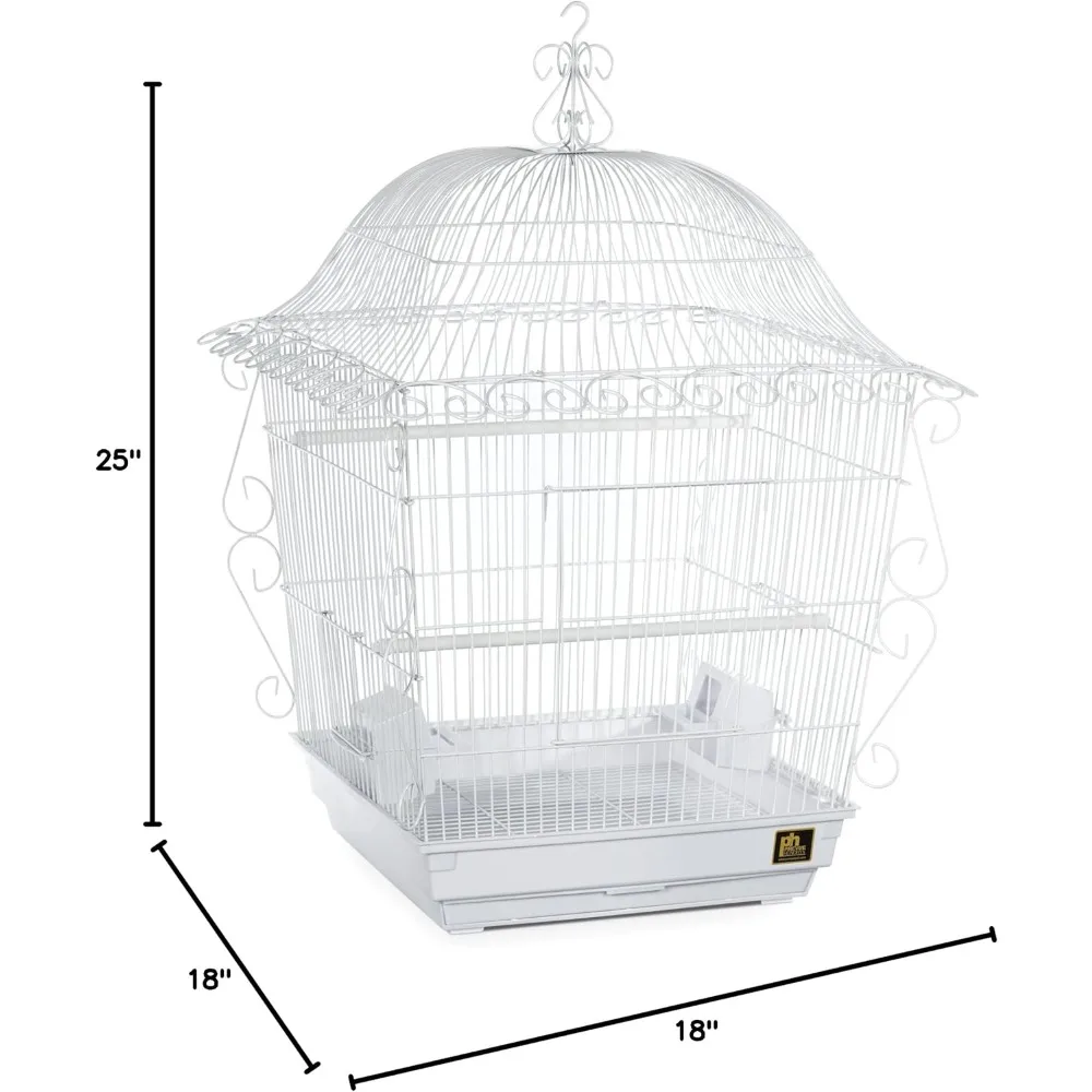 Jumbo Scrollwork Bird Cage 220W White, 18-Inch by 18-Inch by 25-Inch