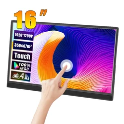 14“/16” Portable Touchscreen FHD 1920x1200 16:10 IPS Panel Secondary Display Computer Monitor Type-C HDMI For Xbox Switch Laptop