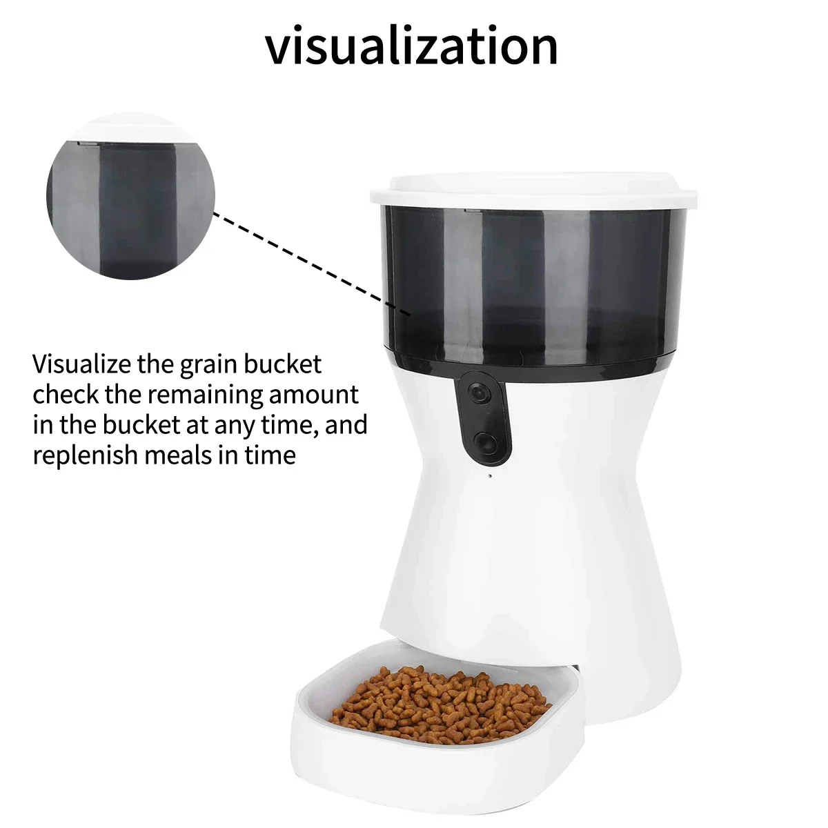 App Afstandsbediening Ddpet Smart Pet Feeder 2.4G Wifi Verbinding 4l Automatische Hond Met Hd Camera