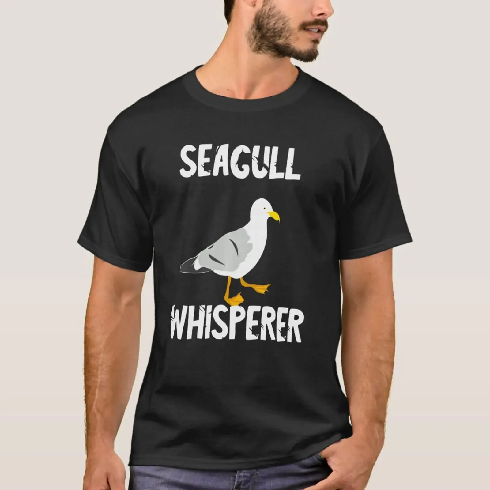 Seagull Whisperer Gull Beach Birds Harbour Albatro T Shirt vintage Washed Breathable Soft Versatile Unisex Slightly Comfortable