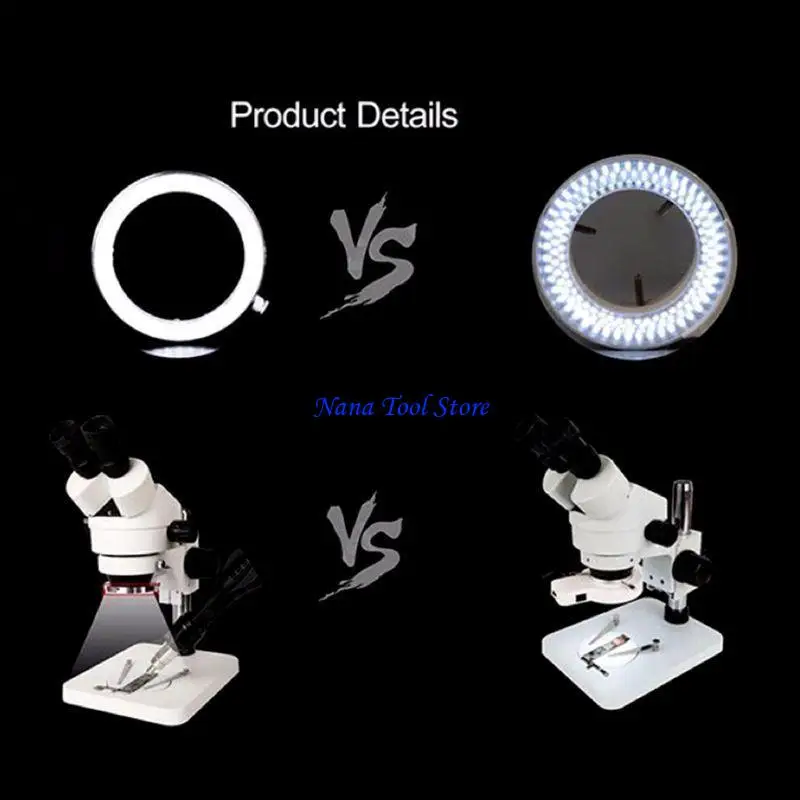 31GJ ملحقات المجهر المدمجة مجموعة حلقة قابلة للتعديل لضوء الإضاءة لضوء الإضاءة لمجهر مجهر تكبير الاستريو SL #4