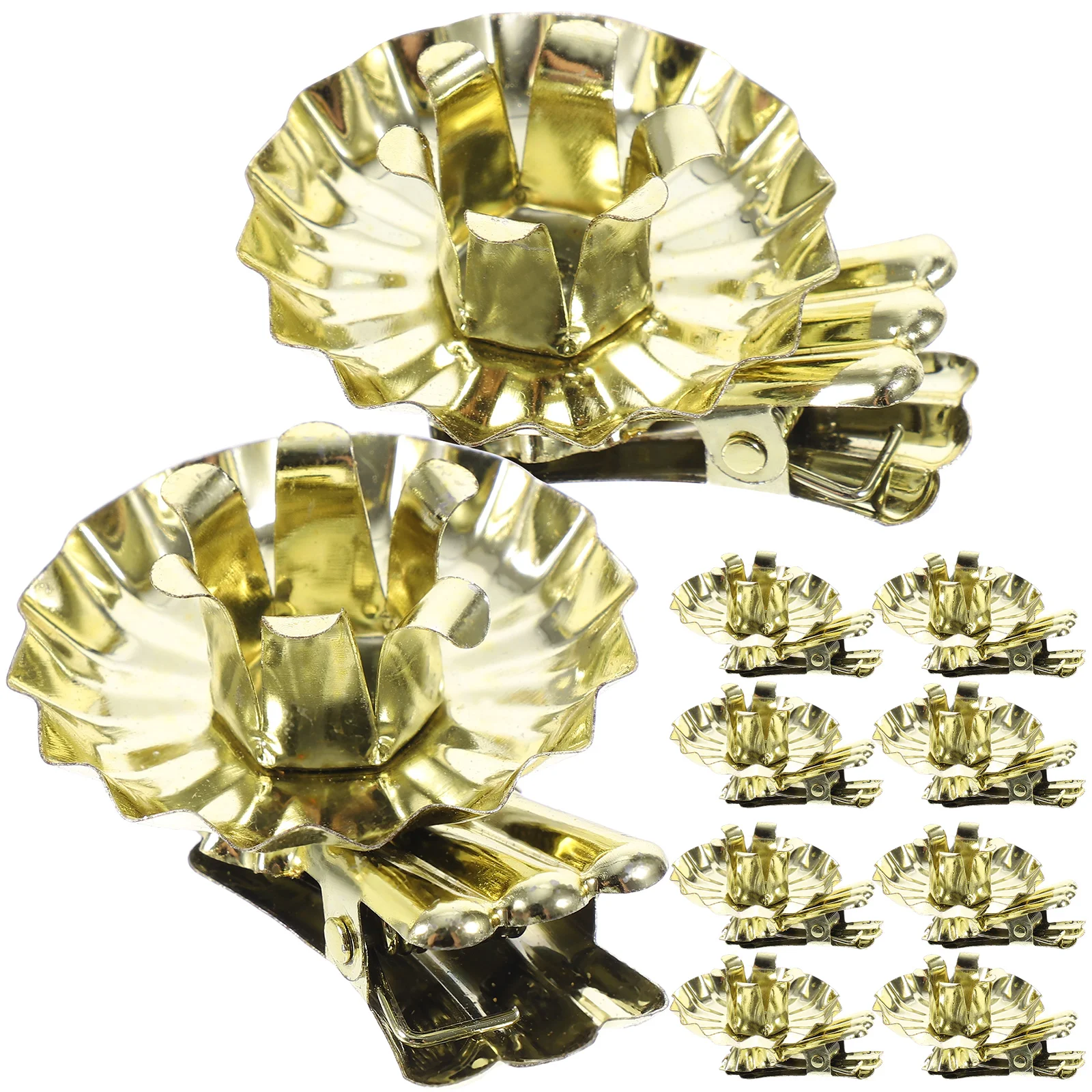 

10 Pcs Christmas Wrought Iron Clip Holder Metal Cup Base (gold Dovetail Clip) 10pcs Candlestick Fall Holders Clips