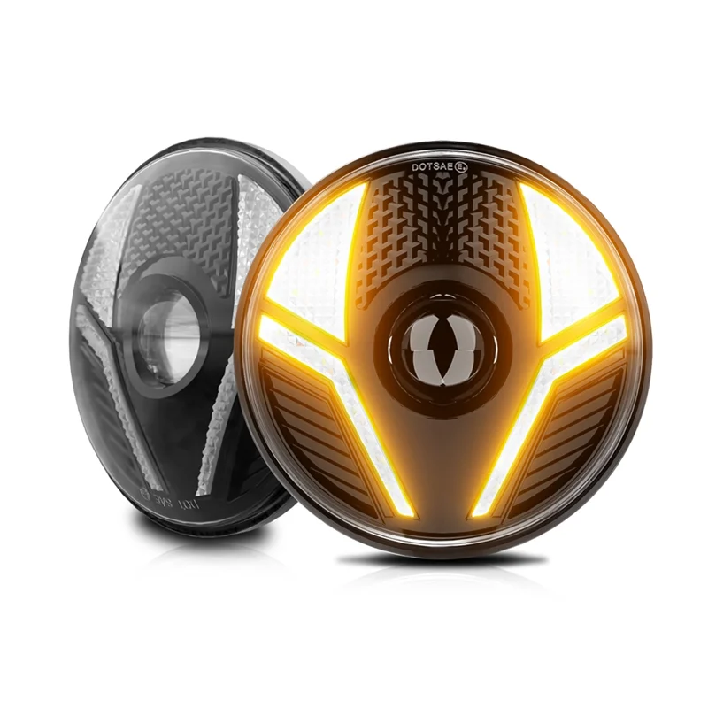 

New Arrival 7 Inch Round LED Headlight With High/Low DRL Turn Signal For Jeep Wrangler JK TJ LJ Camaro Mazda Chevy Ford Hum