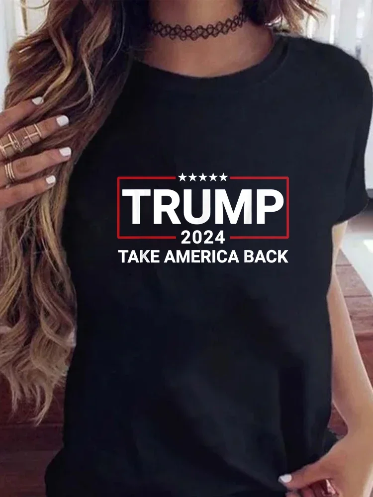 Donald Trump 2024 Take America Back Election The Return Premium T-Shirt Short Sleeve Tees Loose T-shirt Tops New T Shirt  Print