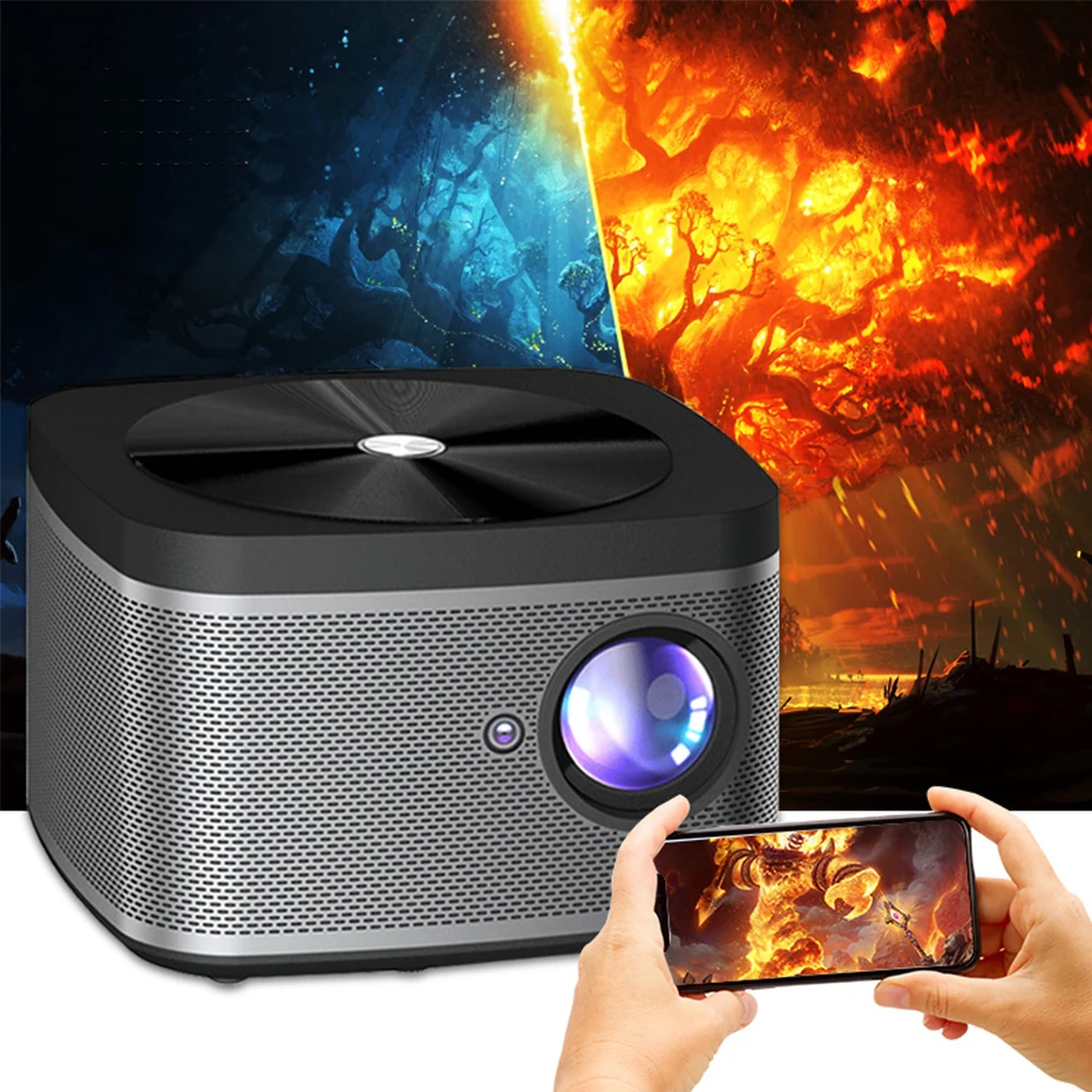 

PTVDISPLAY H8 Projector 1080P Full HD LED Video 4K Proyector Home Theater Android9.0 Supported Wi-Fi Connection for Smartphone