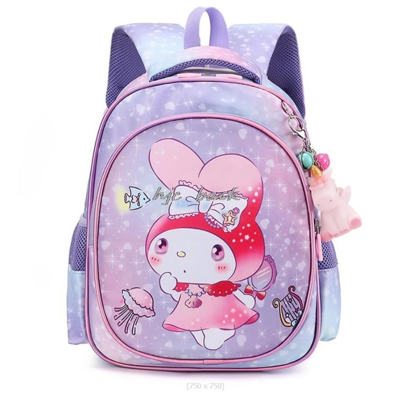 Lovely Kuromi Melody Girls zaino borse da scuola per bambini ragazza Kawaii zaino da scuola per bambini borsa da libro impermeabile Mochila Infantil