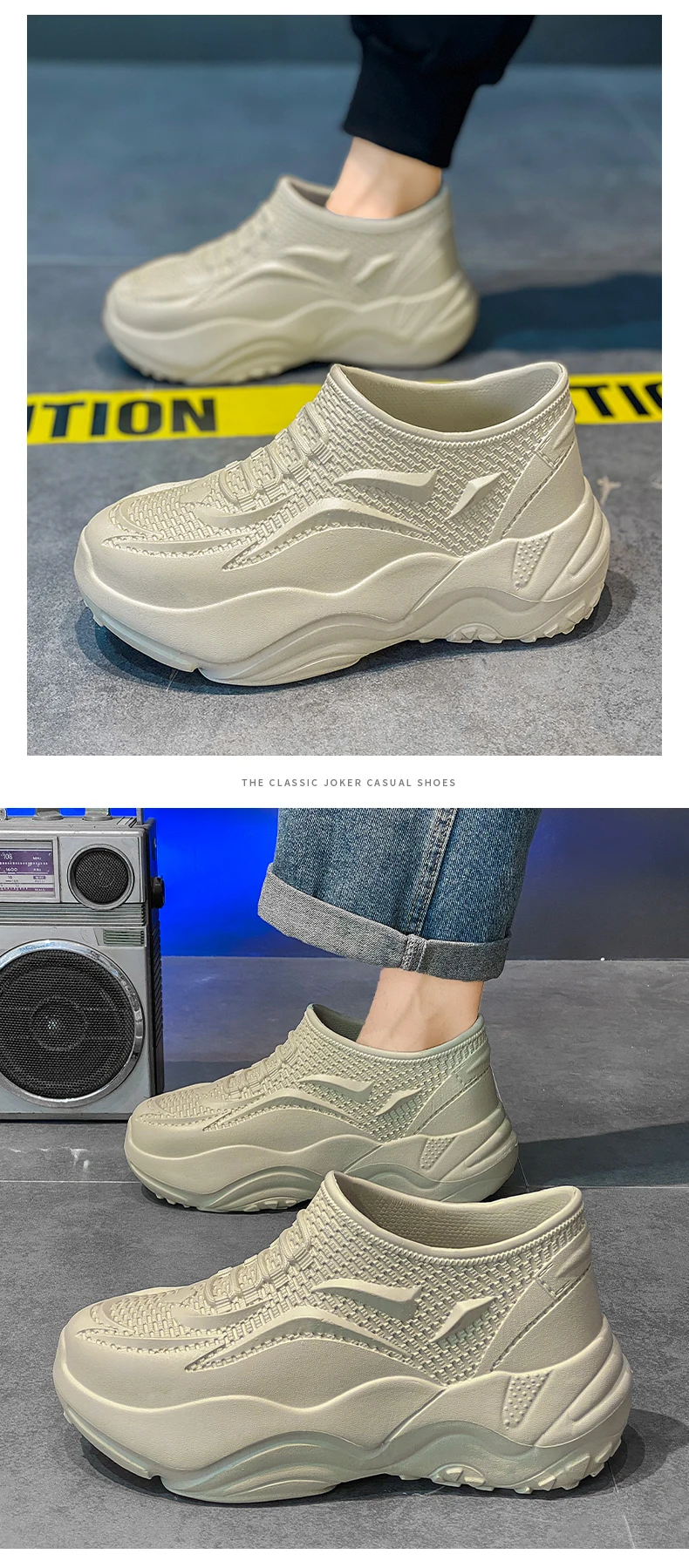 Kochschuhe Vier Jahreszeiten Wasserdichte High-Top Küchenarbeitschuhe Modische Herren Joker Outdoor Sport Freizeit EVA Schuhe Wasserschuhe – Detail 9
