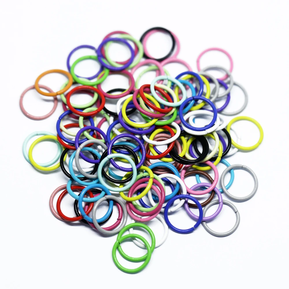 100pcs/lot 1x10mm Wholesale Colorful Metal DIY Jewelry Findings close Single Loops Jump Rings & Split Ring for jewelry making