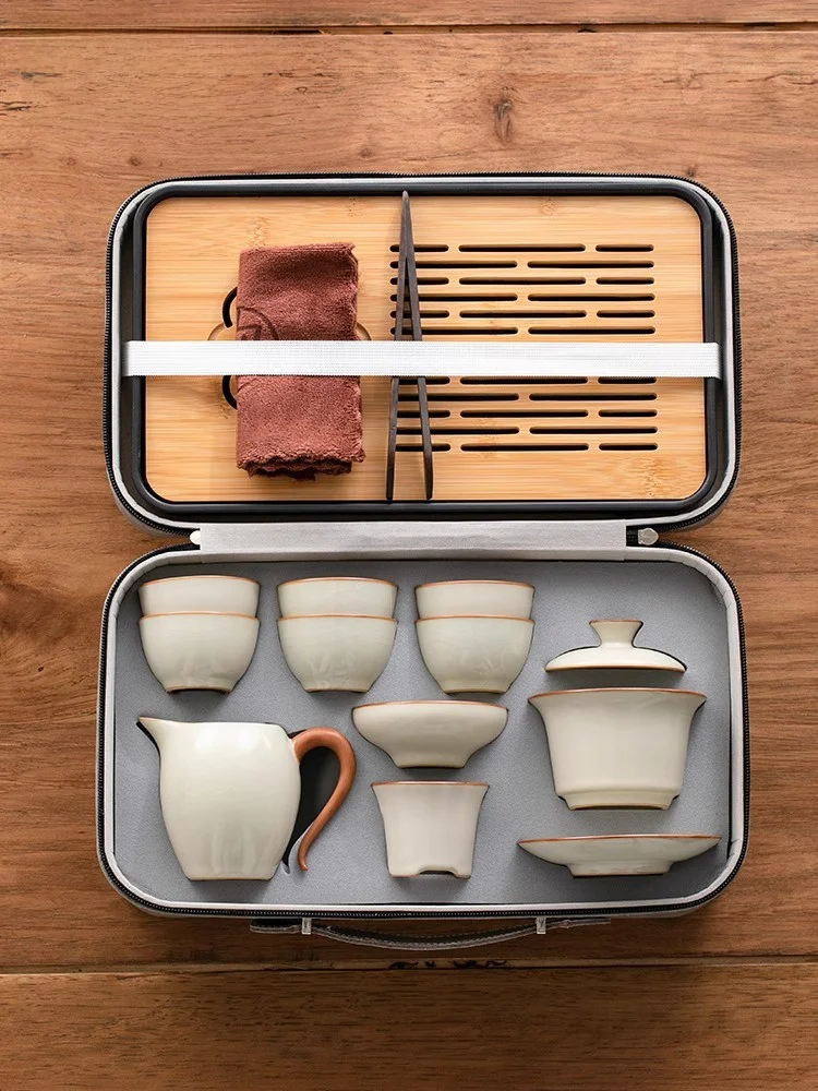 

Портативный дорожный чайный набор для улицы, новый дизайн, с крышкой, чашкой и чайником, для дома и сада, материал Cerc, от Touch Miss